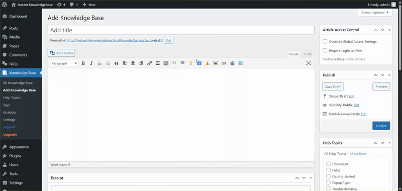 Instant Knowledge Base - How to add content boxes, info, tip and warning